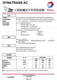 道達(dá)爾DYNATRANS AC工程機(jī)械及卡車用傳動(dòng)液